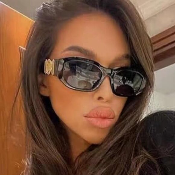 Feisedy | Fashion Retro Biggie Black and Gold Unisex Sunglasses - Picture 13 of 14